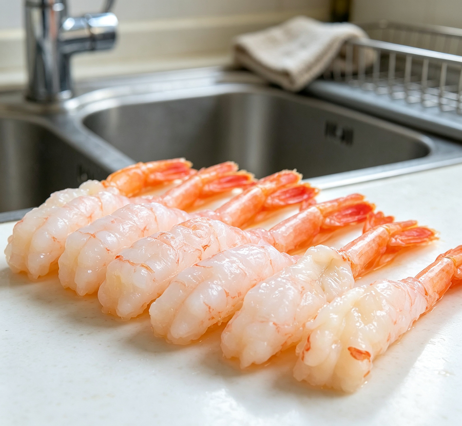 Sweet shrimp, straight from the ice